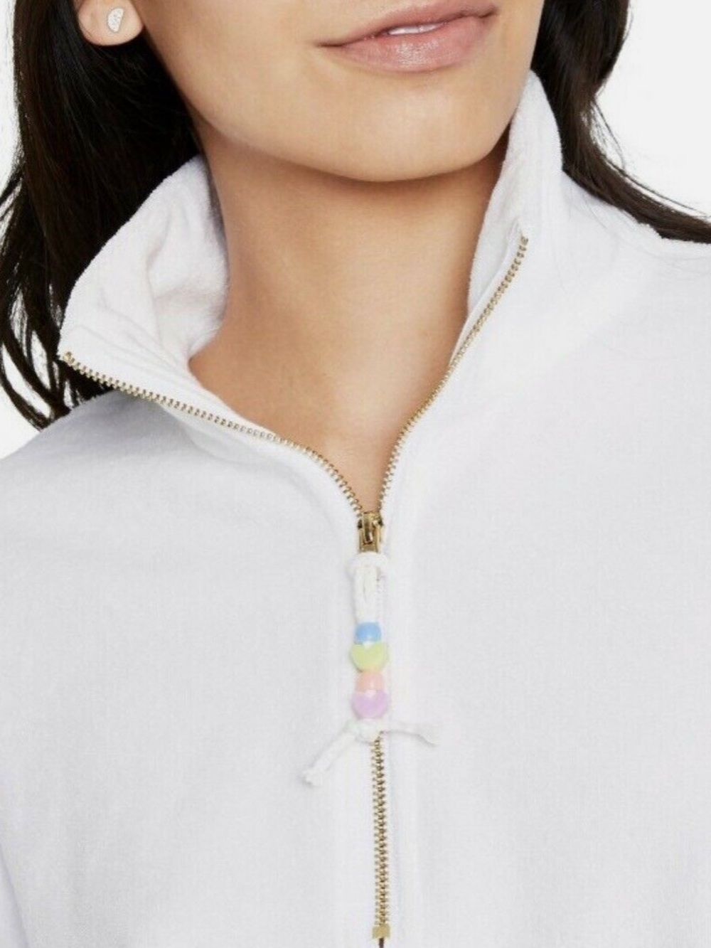 Stoney Clover Lane x Target Cropped Half Zip White Terry Sweatshirt
